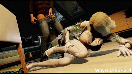 3Dセクシーな日本人コスプレモデルが大きな古いペニスと浮気