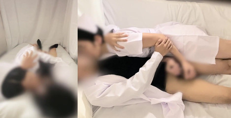 #123 新人看護師、夜勤中に患者の隣で快感に耐えられず医師とセックス