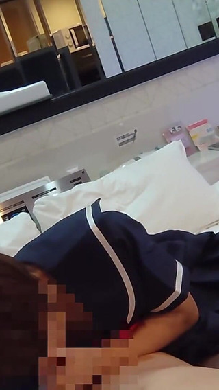 可愛い制服女子校生と目隠しパンストセックス、膣内にたまらず中出し、素人フェラ、